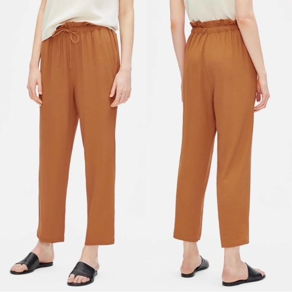 Eileen Fisher Pants - Eileen Fisher MUSK Tencel/Viscose Crepe Straight Pant Size PM $238 NWOT